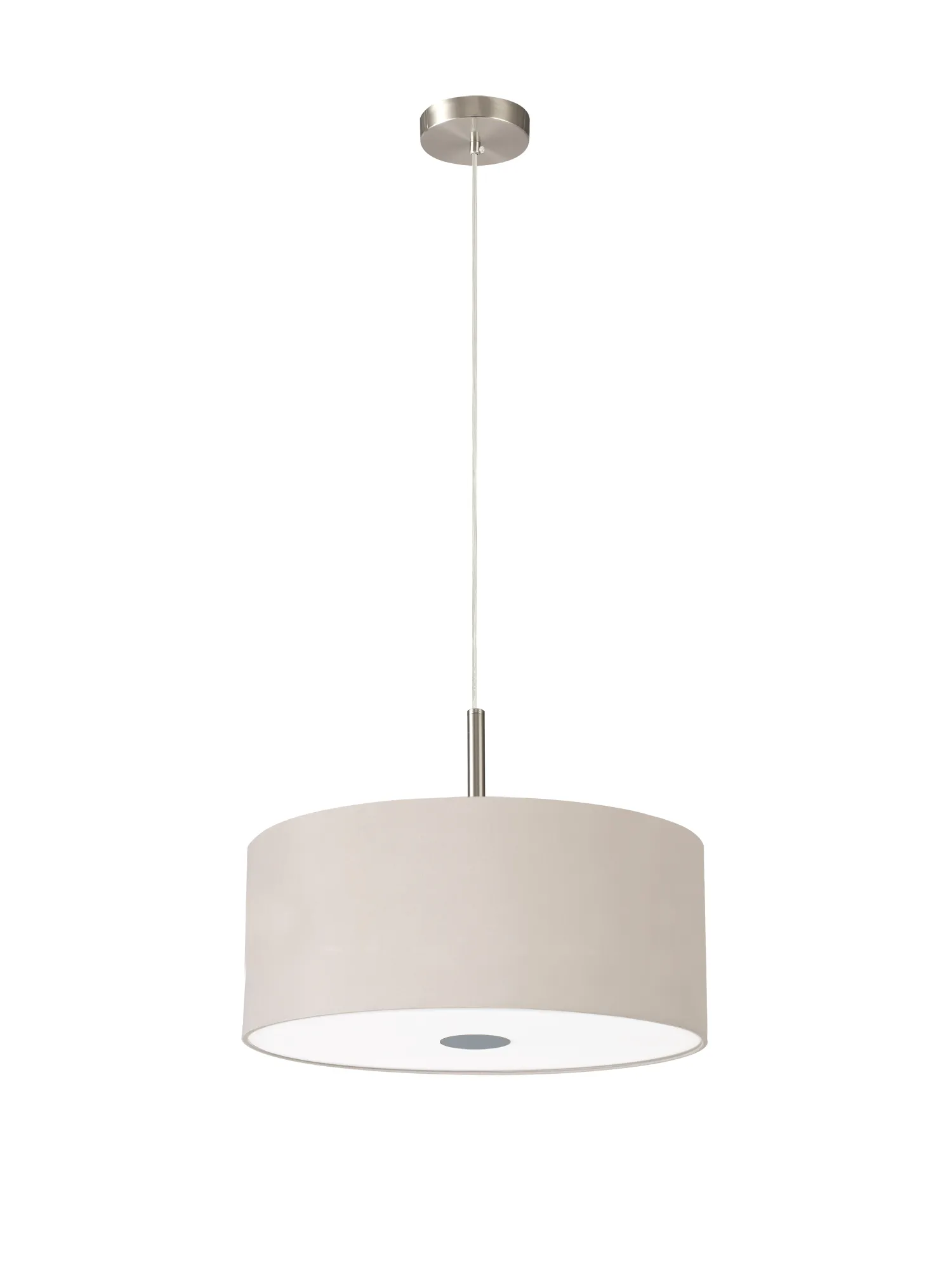 Baymont 40cm 3 Light Pendant Satin Nickel, Nude Beige/Moonlight, Frosted Diffuser DK0434  Deco Baymont SN NU